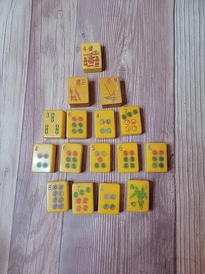 Vintage Bakelite Mahjong Tiles 16 Total Different Styles - Image 1 of 4