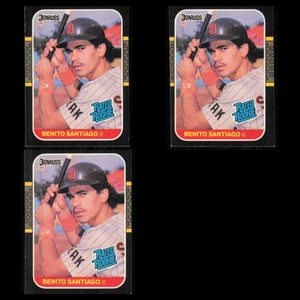 Benito Santiago Rookie Lot 3 Baseball Cards 1987 Leaf San Diego Padres Set MLB - Picture 1 of 5