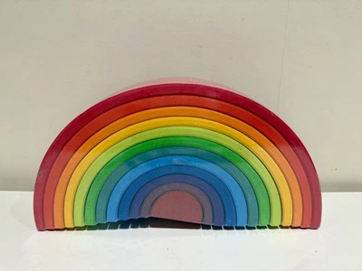 Grimm’s Grande Madera Apilable Arco Iris, 12 Piezas - NUEVO Y Sellado Foto 1 de 4