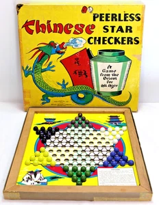 Vtg Chinese Peerless Star Checkers Board Game John Sands Milton Bradley Complete - Picture 1 of 20