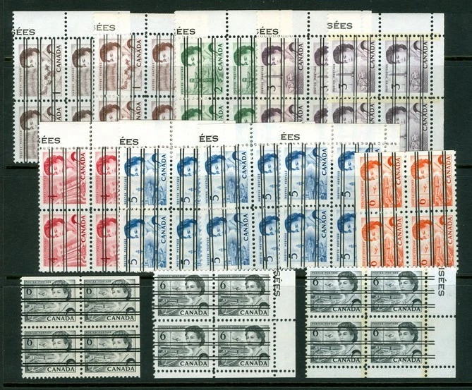 CANADÁ, conjunto de valores centenarios precancelados, en su mayoría en bloques de esquina LR Foto 1 de 1