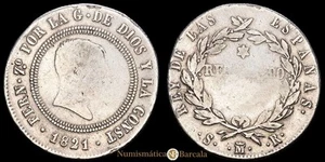 Fernando VII. 10 Reales. (12,01 g.). Madrid. 1821. Ensayador S·R. AC-1088. MBC- - Imagen 1 de 3