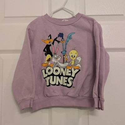 Толстовка для девочек H&M Looney Tunes с круглым вырезом 3T фиолетовая многоцветная - Изображение 1 из 3