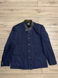 Mens Hammerschmid Traditional Jacket Blazer Blue Linen Trachten sz 54 46in Loden - Picture 1 of 13