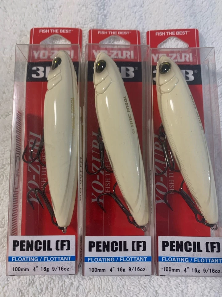 (LOTE DE 3) LÁPIZ YO-ZURI 3DB 100mm. 9/16 oz. NIP DE HUESO. YO ZURI YOZURI Foto 1 de 3