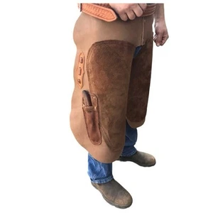 Equine Leather Farrier Apron Chaps–2 Knife Pockets, 2 Nail Magnets, - Picture 1 of 3
