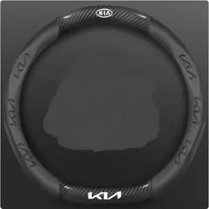 15"PU Leather+Carbon fiber Steering Wheel Cover For Kia Sorento Soul Sportage - Picture 1 of 12