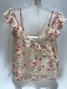 ASTR The Label Top in rosa Blumenmuster Spitze Schulter Größe M - Bild 1 von 3