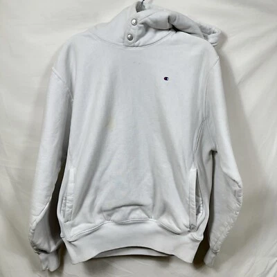 Sudadera con capucha vintage Champion tejido inverso desgastado cuello a presión snorkel ropa de calle M Foto 1 de 4