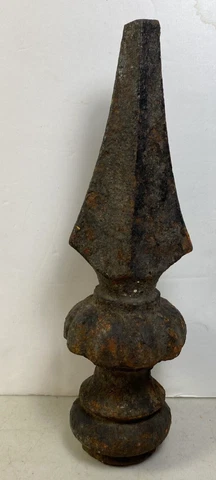 Vintage 19th Century Cast  Iron Gate Fence Post Finial Topper Spike Finial 10” Cover