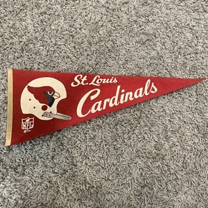 RARE VINTAGE NFL 1960s 1967 ST. LOUIS CARDINALS ~ONE BAR HELMET~ PENNANT FLAG - Picture 1 of 8