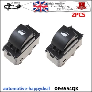 2X ELECTRIC WINDOW SWITCH FRONT LEFT / RIGHT FOR PEUGEOT CITROEN BERLINGO 6554QK - Imagen 1 de 6