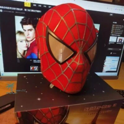 EN NOSOTROS! Máscara de Hombre Araña Tobey Maguire Auriculares 1:1 Película Restauración Hecho a Mano Regalo Foto 1 de 4
