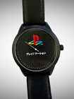 PlayStation Symbol Watch with Faux Leather Strap Black By Accutime