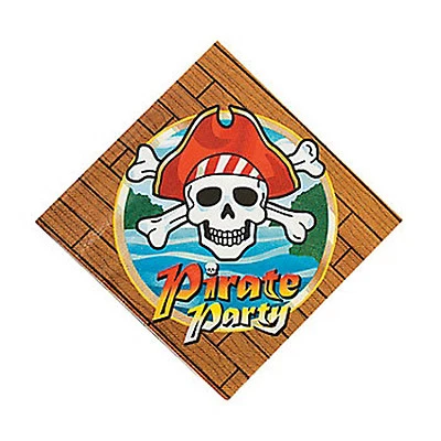 PIRATE PARTY Pirates Skull Crossbone Lunch Dinner Napkins Serviettes Pack of 16  - image 1 of 3