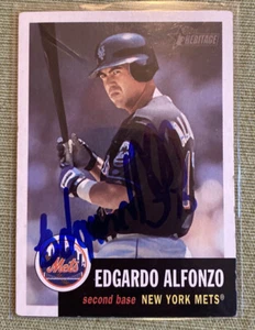 2002 Topps Heritage Edgardo Alfonzo #324 Autographed Signed Card New York Mets - Picture 1 of 1