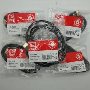 5 Pack of RS Pro 1m Black Male HDMI to Male VGA Cable s192-4515 - Picture 1 of 3