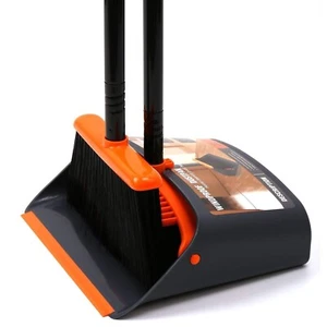 TreeLen Winkelbesen und Kehrschaufel Set Kehrschaufel schnappt Besenstiele orange - Bild 1 von 6