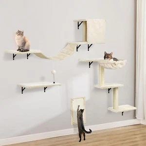 Cat Wall Furniture,Wall-Mounted Cat Climber Set with Cat Wall Shelves, Perches, - Picture 1 of 6
