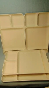 4 VINTAGE TUPPERWARE DINING TRAY 1545 USED VERY NICE! (15" X 9") - Picture 1 of 3