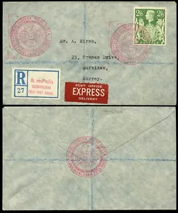CZECHOSLOVAKIA WW2 FIELD POST on GB REGISTERED P.O EXPRESS DELIVERY 1943...2/6 - Picture 1 of 1
