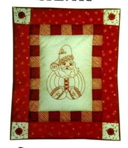 Redwork Santa Stitchery Pillow Pattern Embroidery Primitive Christmas - Picture 1 of 2