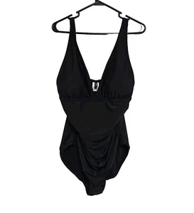 J. Crew High-Support One-Piece Swimsuit Padded Black Women’s Size XL NWT - Picture 1 of 6