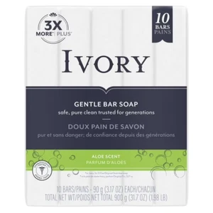 Sapone da bar delicato avorio - profumo di aloe (10 barrette/confezione), 31,7 oz - nuovo sigillato - Foto 1 di 6