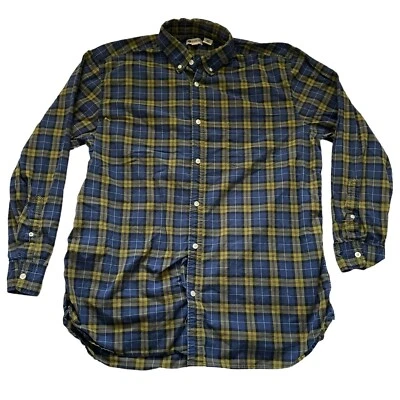 Haggar Clothing Flannel Shirt Men's XL Blue Yellow Plaid Button Down Long Sleeve - Image 1 of 4