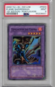FLAME SWORDSMAN 1ST EDITION PORTUGUESE 2002 YU-GI-OH LOB P003 PSA 9 - Picture 1 of 2