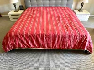RALPH LAUREN San Luca Seychelles King Duvet Cover Red Striped 110" x 96" - Picture 1 of 11