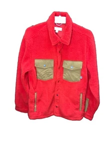 Free Assembly Men's Faux Sherpa Overshirt / Jacket, Orange, Medium - Picture 1 of 11