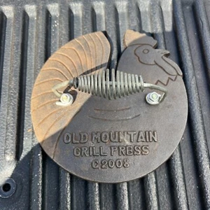 Alte Mountain Barn Grill Presse Gusseisen Kochgeschirr Küche 7-1/2" Hahn C2008 - Bild 1 von 3