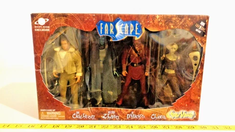Farscape 4 pack figures 7-inch Crichton Zhaan D'Argo Chiana Toy Vault 2000 MIB Cover