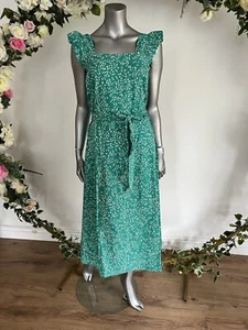 Joules Damen-Midikleid Größe 8 12 14 16 18 Oria-grün Leopardenmuster mit Gürtel NEU - Bild 1 von 24