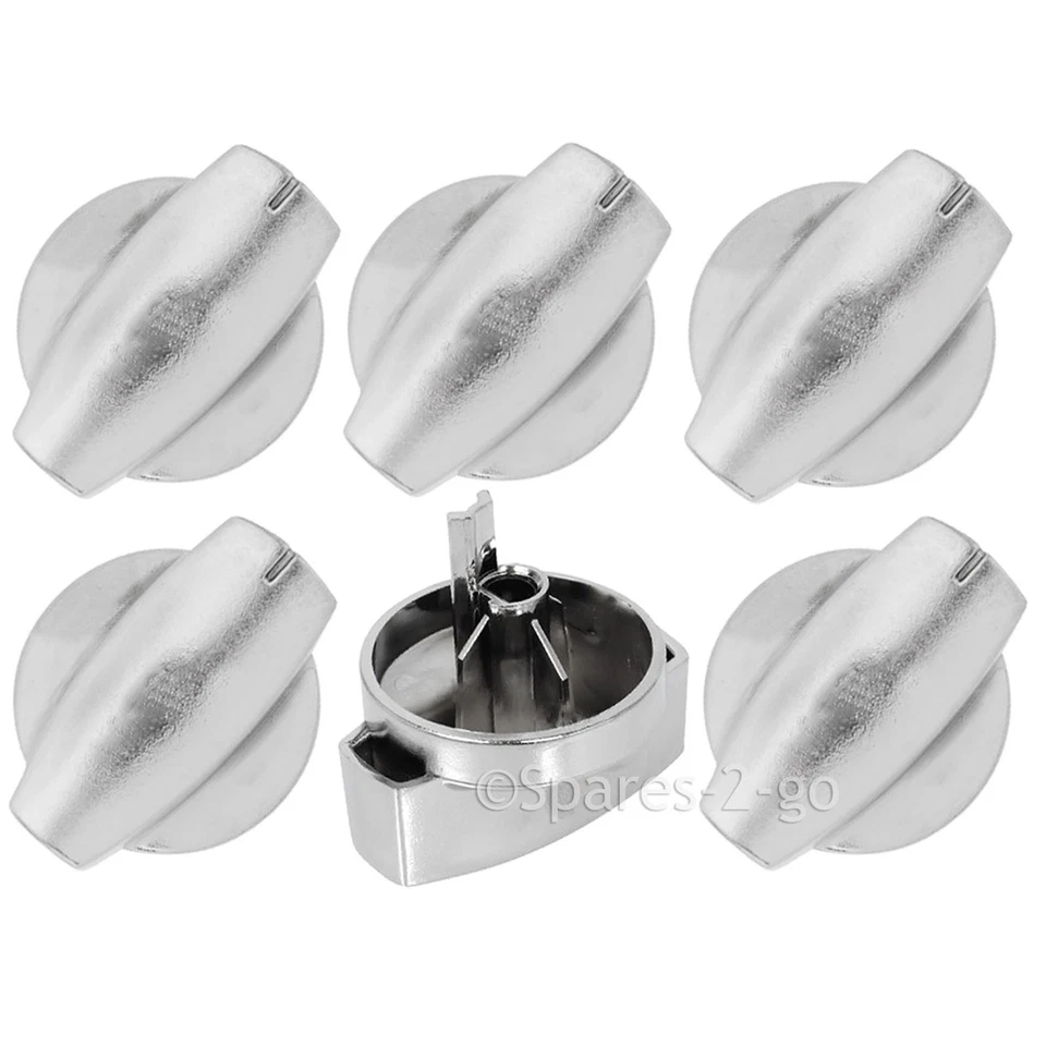6 perillas de interruptor cromado plateado para placa caliente BELLING 444440221 444440223