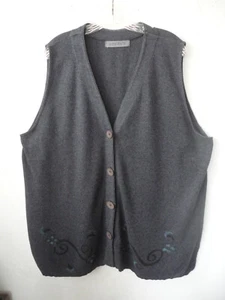 Blue Fish Frenchtown NJ sleeveless cardigan ROOMY + 100% cotton sweater knit EUC - Picture 1 of 13