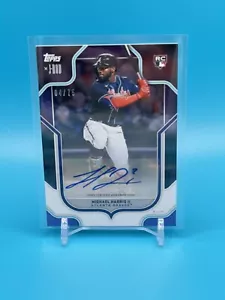 2023 Topps Julio Rodríguez Show Out - Michael Harris II lámina púrpura automático 4/75 - Imagen 1 de 2