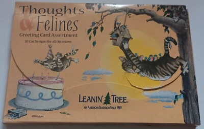 Leanin Tree Thoughts & Felines Cards Assortment 20 Cat Designs All Occasions - Image 1 of 2