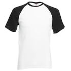 Mens Kids Baseball T-Shirt Contrast Short Sleeves Sport Gym Raglan Cotton Tshirt