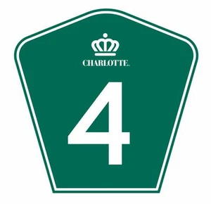 Charlotte Route 4 Sticker Aufkleber R880 Highway Schild Charlotte North Carolina - Bild 1 von 1