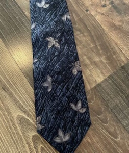 Corbata de seda Loris Azzaro Paris azul hecha en Francia - Imagen 1 de 8
