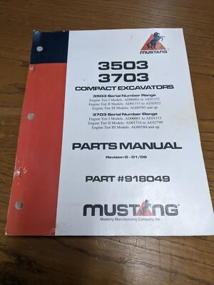 Mustang 3503 3703 Compact Excavator Parts Manual - Image 1 of 4