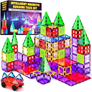 Desire Deluxe Magnetic Tiles Building Blocks Toy - STEM Educational Magnet Se... - Picture 1 of 8