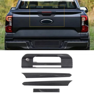 Carbon Fiber Tailgate Door Handle Cover Trim Bezel FIt For Ford Ranger 2023 2024 - Picture 1 of 8