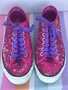 Converse One Star pink sequins shoes women's size: 9 in great condition - Picture 1 of 7
