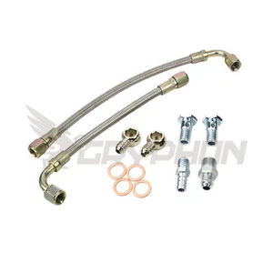 6AN Braided Turbo Water Line Kit for Toyota Land Cruiser HJ61 12HT 12H-T TD05H - Foto 1 di 2