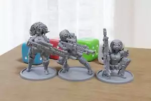 Sniper Babes - Minifigure Proxy Stampati In 3D Per Giochi Da Tavolo Sci-fi - Bild 1 von 3