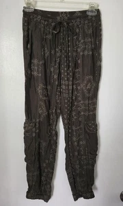 Johnny Was Pete & Greta Ramble Cargo Joggers Pants Olive XS Embroidered Pockets - Picture 1 of 9