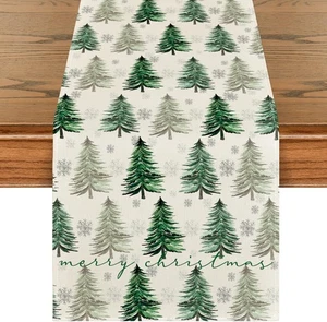 Artoid Mode Weihnachtsbäume Schneeflocke 13" x 72", Tischläufer, grün - Bild 1 von 7
